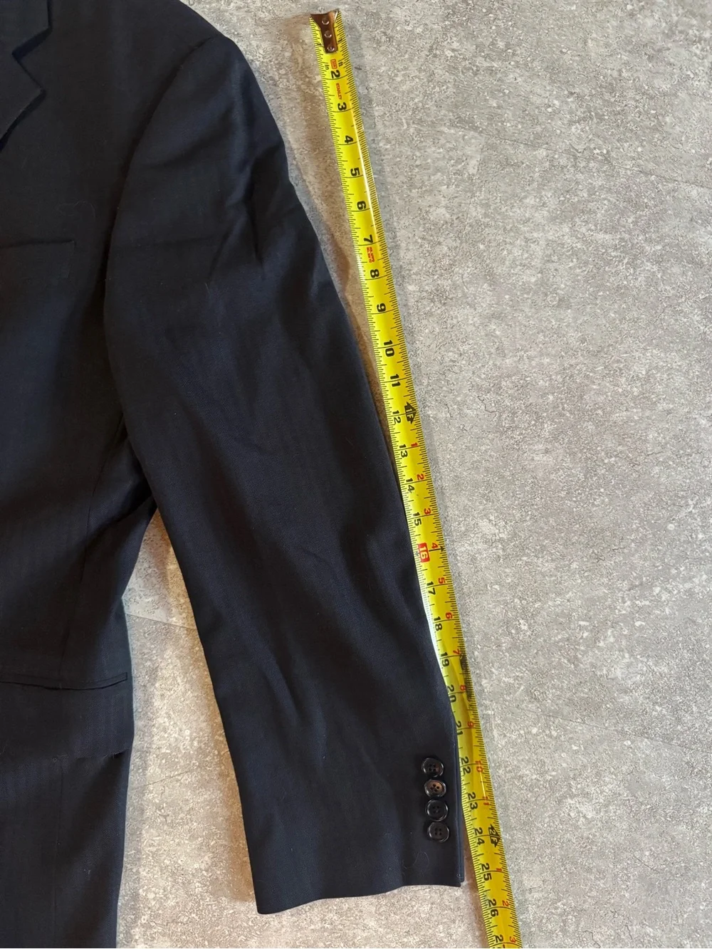 Brooks Brothers 346 Stretch Wool Blazer Sport Coat 43R Black Herringbone 2 Btn